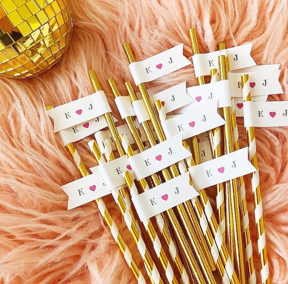 Custom Wedding Straws/ Straws With Flags/ Hen Party Straws/ Etsy