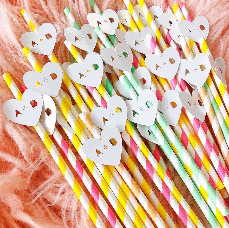 Custom Wedding Straws/ Straws With Flags/ Hen Party Straws/ Etsy