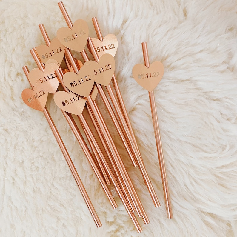 Custom Wedding Straws/ Straws With Flags/ Hen Party Straws/ Bachelorette Straws/ Bridal Shower Straws/ Initial Straws/ Straws With Hearts image 2