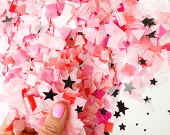 Pink Tissue Confetti/ Pastel Party Confetti/ Halloween Party Decor/ Pastel Halloween/ Star Confetti/ Table Scatter/ Birthday Decor