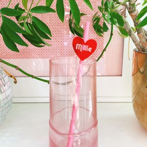 Custom Wedding Straws/ Bridal Party Decor/ Straws With Flags/Bachelorette Straws/ Bridal Shower Straws/ Straws With Hearts image 4