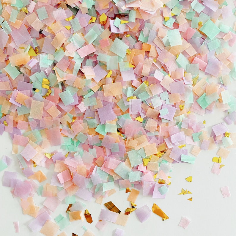 Pastel Confetti/ Tissue Confetti/Pink Confetti/ Party Confetti/ Gold Confetti/ Unicorn Party/ Ice Cream Theme/ Pastel Rainbow Confetti image 3