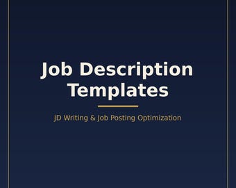 Modelli di descrizione del lavoro / Pacchetto per la redazione di descrizioni del lavoro / Kit di strumenti per i responsabili delle assunzioni per l'ottimizzazione degli annunci di lavoro / Download immediato in formato Word e PDF modificabile