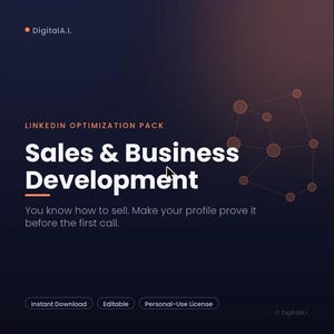 Sales LinkedIn Profile Optimization Pack | Headline, About & Keyword Templates for Sales Pros | Get Found by Recruiters, Instant Download