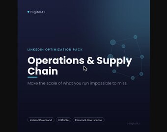 Operations LinkedIn Optimization Pack | Headline, About & Keyword Templates for Ops and Supply Chain | Recruiter-Ready, Instant Download
