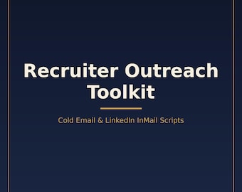 Kit di strumenti per il contatto con i recruiter / Modelli di email a freddo per candidati senior / Script di ricerca LinkedIn InMail per i responsabili delle assunzioni / Download immediato