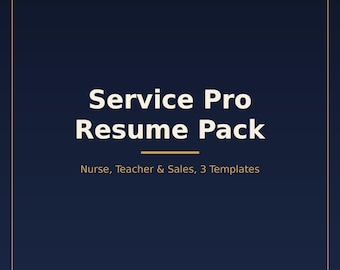 Pacchetto di curriculum per professionisti del servizio clienti / 3 modelli di curriculum ATS / Download immediato / Vendite per infermieri, insegnanti e personale infermieristico / Download digitale