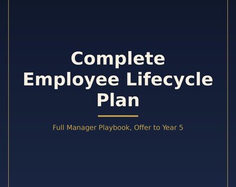 Piano completo del ciclo di vita del dipendente: manuale completo per i manager del tuo settore, offerta fino al quinto anno.