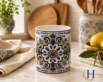 Blue Orange Talavera Tile Pattern Mug | Ceramic Mug