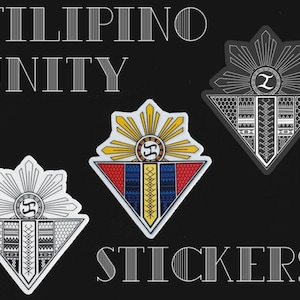 Vinyl Stickers - Filipino Unity - Sun & Traditional Patterns - Size 2.63" x 3"