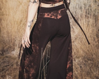 ASH FLARED PANTS | tie dye pants | bell bottom flare | stretch | yoga pant | high waisted | comfy | hippie | bohemian | festival | rave |