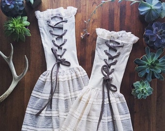 CALALILY LEG WARMER | festival clothing women | burning man clothing women | rave clothing | leg warmers | lace up | leggings | lace pants |