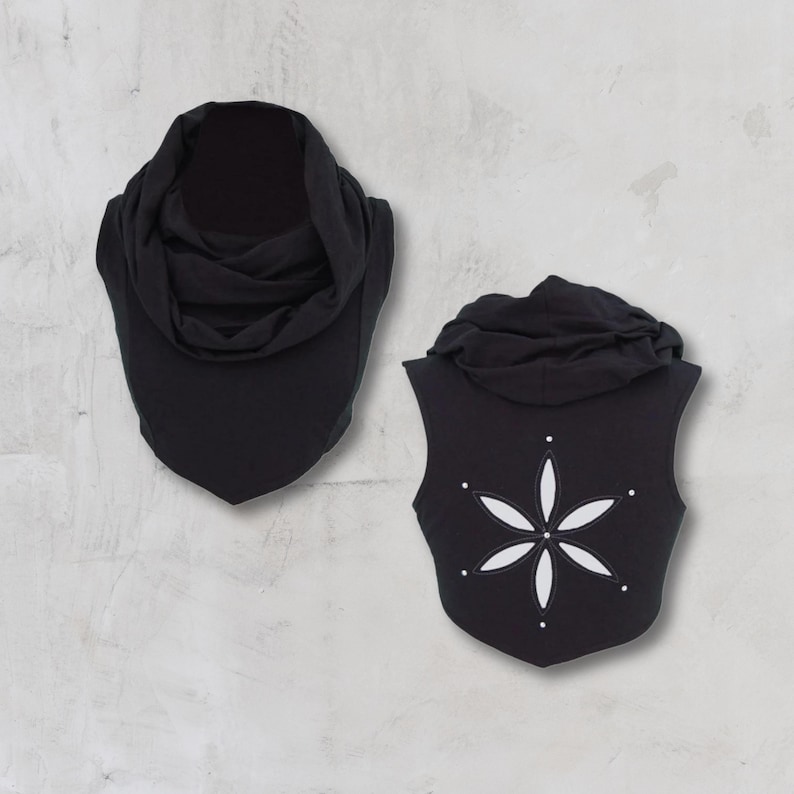 HYALITE TOP | burning man clothing | festival clothing | rave top | pixie top | cowl neck | crop top | hooded crop top | bamboo crop top | image 1