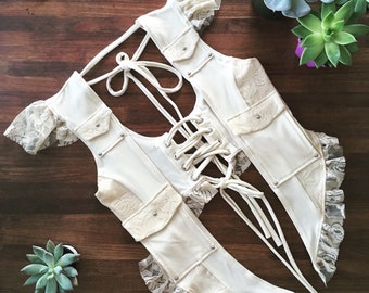 MOON VEST  | festival clothing women | burning man clothing | pixie top | rave clothing | burner | elven vest | cosplay | boho | goa | fairy