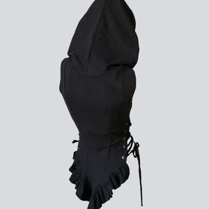 CYPRESS TOP | festival clothing women | hooded crop top | gypsy top | hood top | burning man clothing women | lace up top | rave top women | image 9
