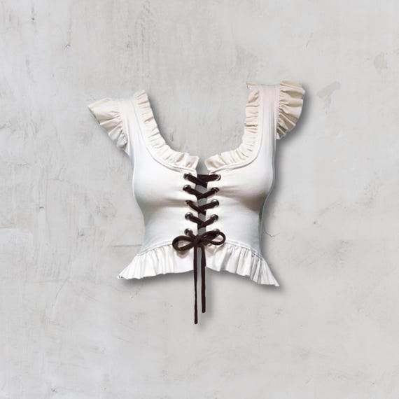 SPINEL TOP | festival clothing women | burning man top | pixie top | fairy top | lace up top | rave top | crop top | boho | gypsy | cosplay