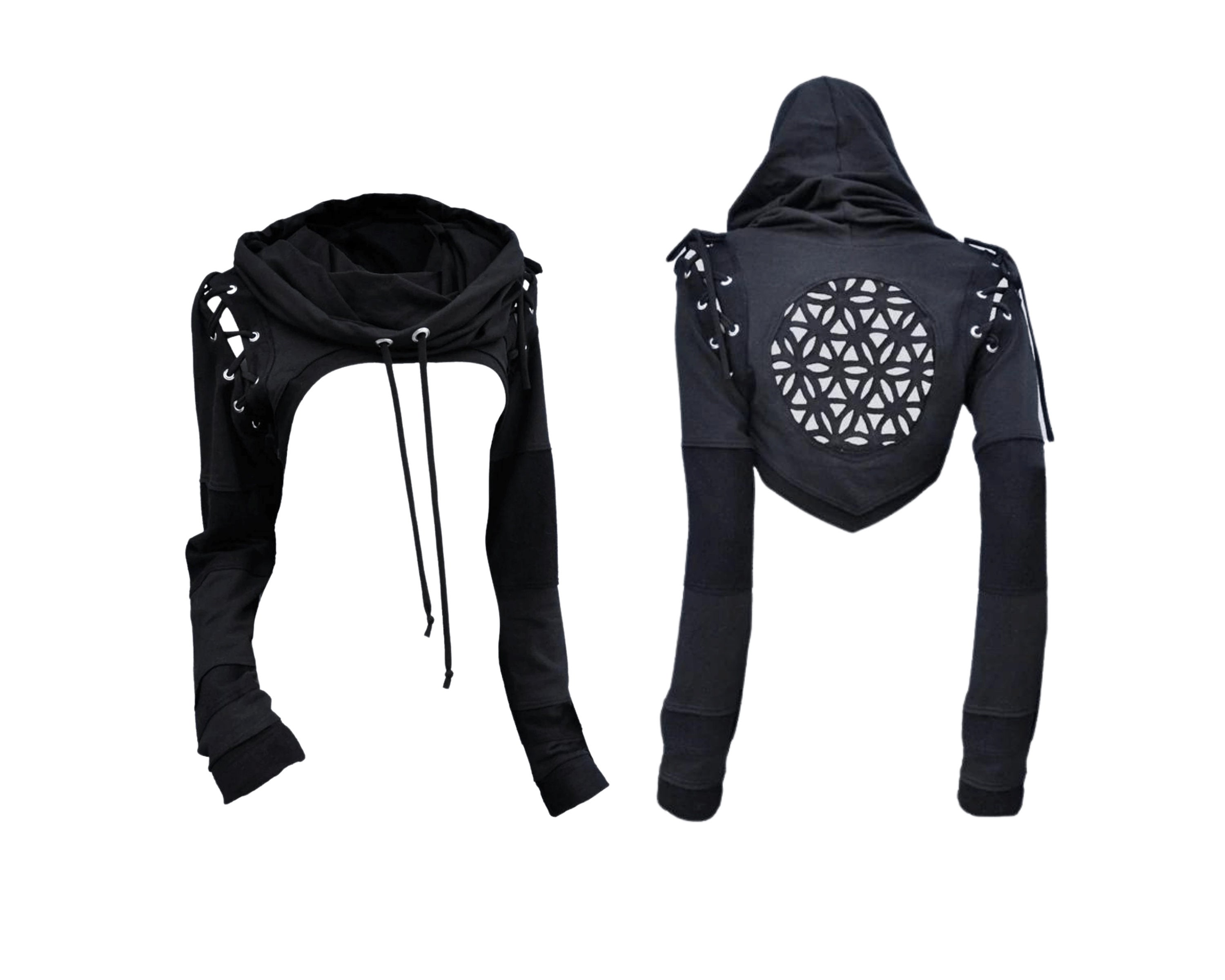 Black Sequin Embellished Hoodie - Firefly