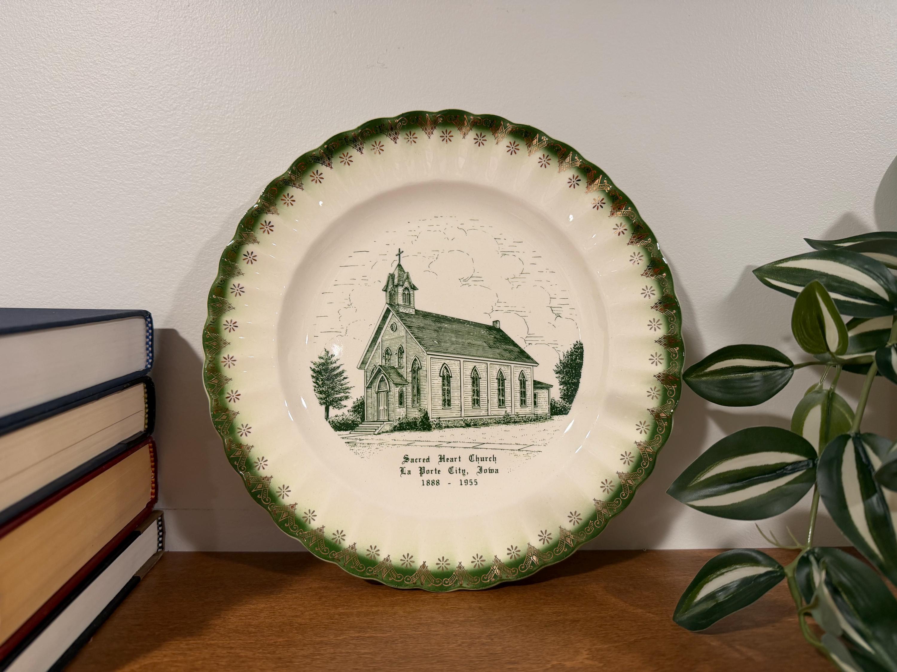 陶器製 教会デザイン プレート Vintage church plate - Etsy 日本
