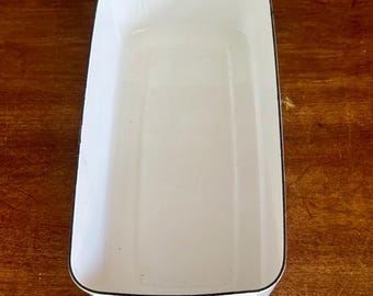 Dansk Kobenstyle White Enamel Loaf Pan Baker France IHQ Jens Quistgaard