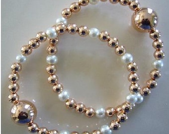 Braccialetti anti-cinetosi color oro rosa di Queasy Beads®: rimedio naturale contro la nausea tramite agopressione - Design personalizzabile