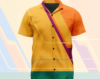 Carosello del Progresso Murale 1 Camicia casual con bottoni