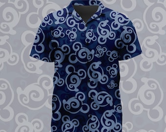 Camisa informal abotonada con estampado de alfombra inspirado en la magia de la animación