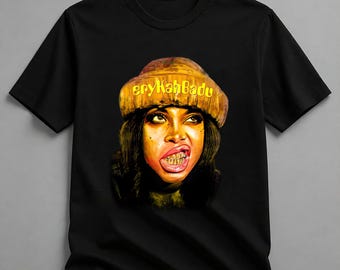 Erykah 90s Music Rock, Gifts for Fans, Graphic Tour Shirt, Erykah Badu Concert Shirt Classic Cotton Unisex T-shirt