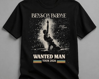 Benson Boone Wanted Man Tour 2026 Concert Tee, Benson Boone Wanted Man Tour 2026 Shirt, Retro Concert Shirt, Vintage Music Fan T-Shirt
