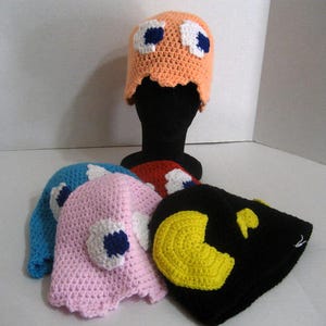 PATTERN - Crochet - Video Game Ghost Hat Beanie/Sunhat, three sizes