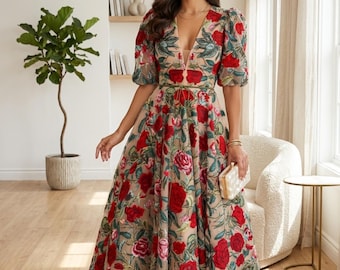 Elegant Formal Evening Gown for Women, Long Party Dress, Prom Dress, Wedding Guest Gown, Special Occasion Maxi Dress