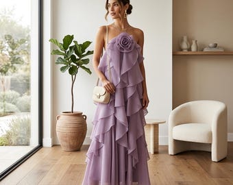 Halter Neck Ruffle Maxi Dress, Backless Sleeveless Evening Dress, Elegant Long Formal Gown, Sexy High Street Party Dress, Women’s Dress