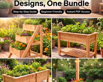 Cedar Planter Bundle | 4 DIY Raised Garden Bed Plans (PDF Download)