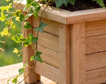 One Picket Cedar Planter Plans PDF — Beginner Woodworking, DIY Planter Box