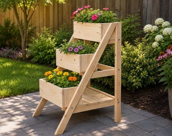 Three Tier Cedar Planter Plans | Cedar Planter Woodworking PDF | Beginner Build Guide, Tiered Garden Planter, Digital Download