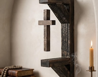 Floating Cross Shelf Plans | Magnetic Wood Wall Decor (PDF Download)