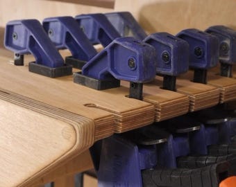 Universal Bar Clamp Rack Plans, DIY French Cleat Mount, Holds 10 Clamps (Digital Download)
