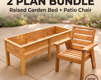 Cedar Patio Chair and Raised Garden Bed Plans | DIY Backyard Furniture (PDF Download)