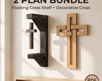 Woodworking Plans: Floating Cross Shelf & Decorative Cross (PDF Download)