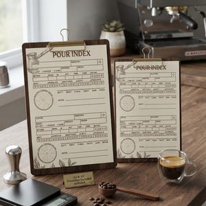 Coffee Tasting Journal Printable - Pour Over Brew Tracker,Barista Cupping Log,Coffee Recipe & Tasting Notes Sheet - Instant Digital Download