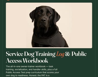 Caderno de Registro de Treinamento de Cães de Serviço e Acesso Público (PDF preenchível)