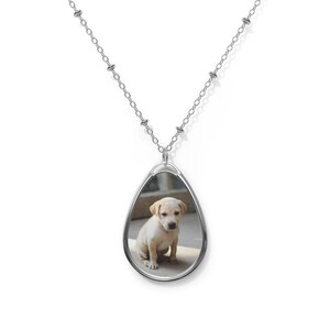 Custom Pet Photo Necklace, Dog Cat Portrait Pendant, Pet Loss Keepsake, Remembrance Jewelry image 2