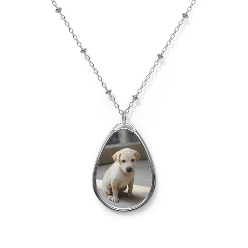 Custom Pet Photo Necklace, Dog Cat Portrait Pendant, Pet Loss Keepsake, Remembrance Jewelry image 2