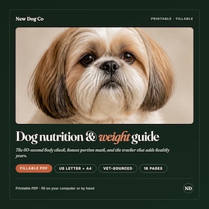 Dog Weight Loss Tracker | Vet-Sourced Nutrition Guide (Fillable PDF)