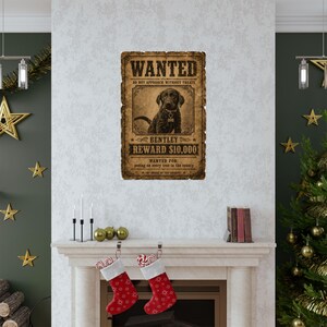 Custom Pet Wanted Poster, Western Outlaw Portrait, Funny Cowboy Dog Print, Wall Art image 7