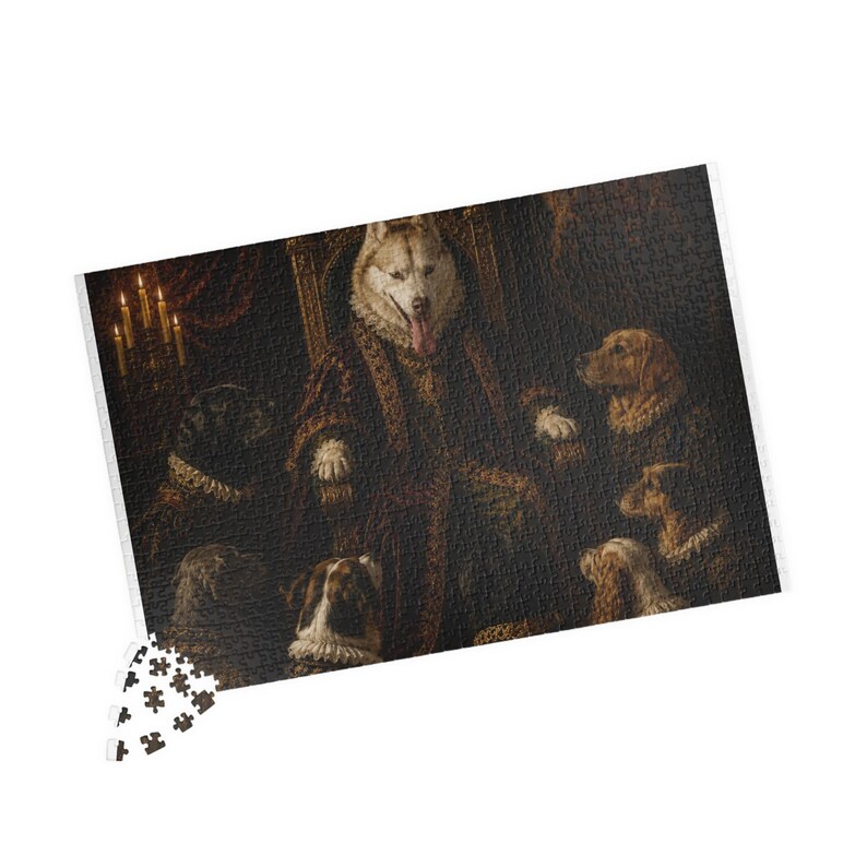 Custom Pet Renaissance Portrait Puzzle, Personalized Royal Dog Cat Jigsaw, Regal Pet Lover Gift image 11