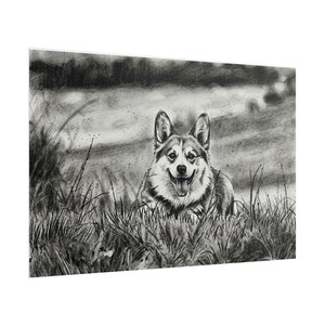 Custom Charcoal Pet Portrait from Photo · Personalized Dog Memorial Gift · Black and White Pet Art Print · Pet Loss Sympathy Keepsake image 2