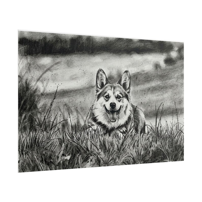 Custom Charcoal Pet Portrait from Photo · Personalized Dog Memorial Gift · Black and White Pet Art Print · Pet Loss Sympathy Keepsake image 2