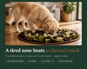 犬の遊びを豊かにするアクティビティパック｜36種類のゲーム、8週間分のプランナー（印刷可能なPDF）