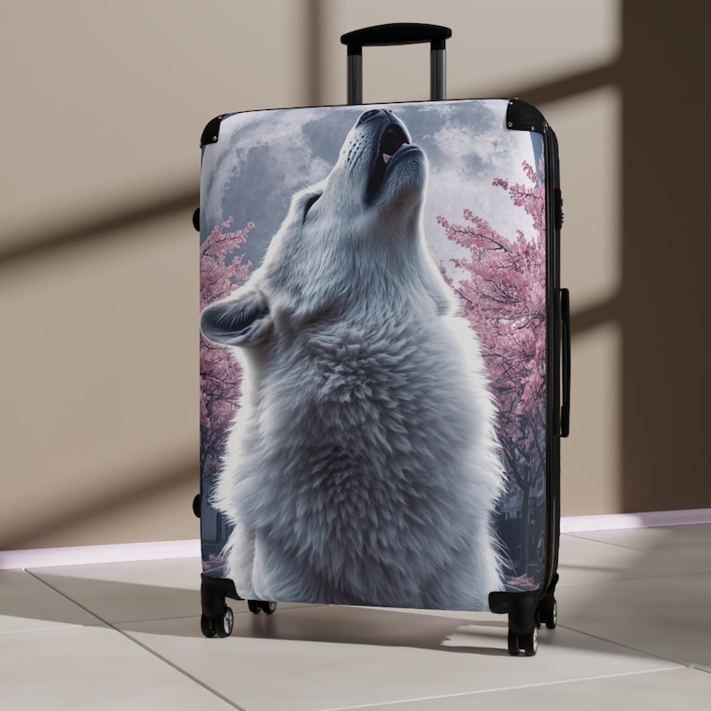 Aanpasbare handbagage, reiskoffer met harde schaal, tas met dierenprint afbeelding 18