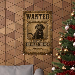 Custom Pet Wanted Poster, Western Outlaw Portrait, Funny Cowboy Dog Print, Wall Art image 12